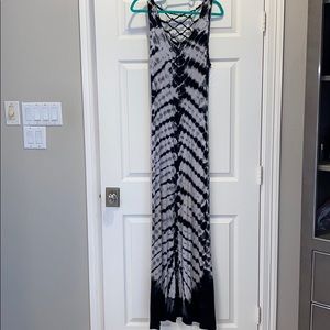 Black and White tie dyed maxi dress